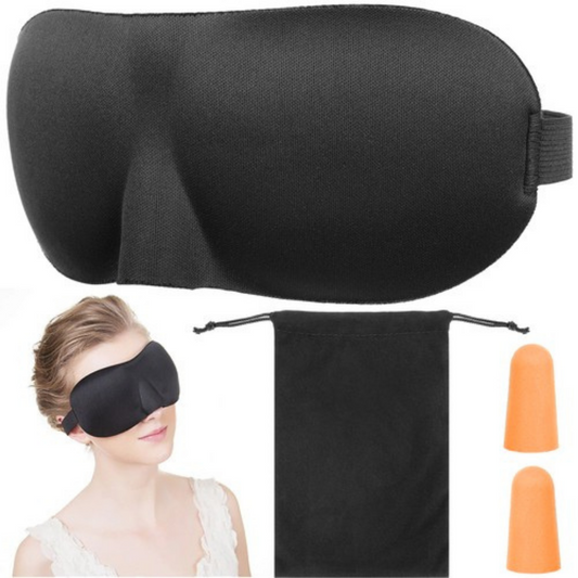 3D Ergonomisch Slaapmasker - Zacht Materiaal - Oogmasker - Slaapbril - Blinddoek - 100% Verduisterend - Nachtmasker met Bijgeleverde Oordopjes en Opbergzakje