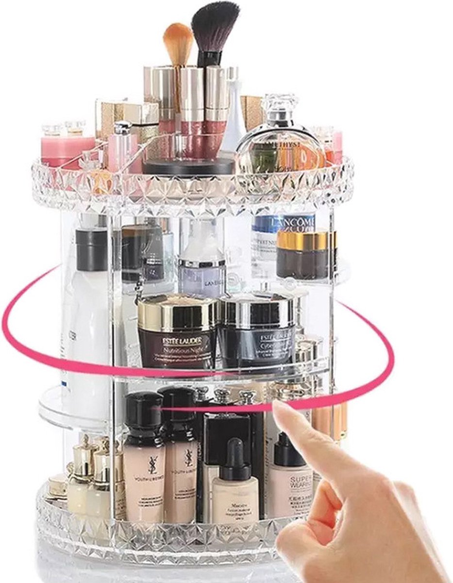Roterend Cosmetica Plateau - Sieraden Organizer - Makeup Organizer - Make-up Plateau - Plexiglas - Transparant - Sieraden Organizer- 360 Roterend